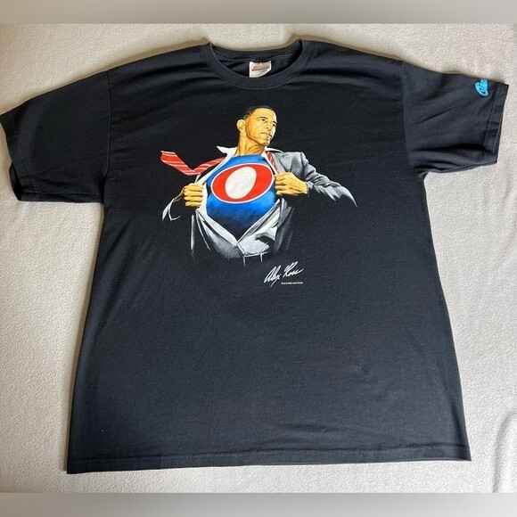 2008 Alex Ross Barack Obama superman superhero Chicago Size L - Picture 2 of 16